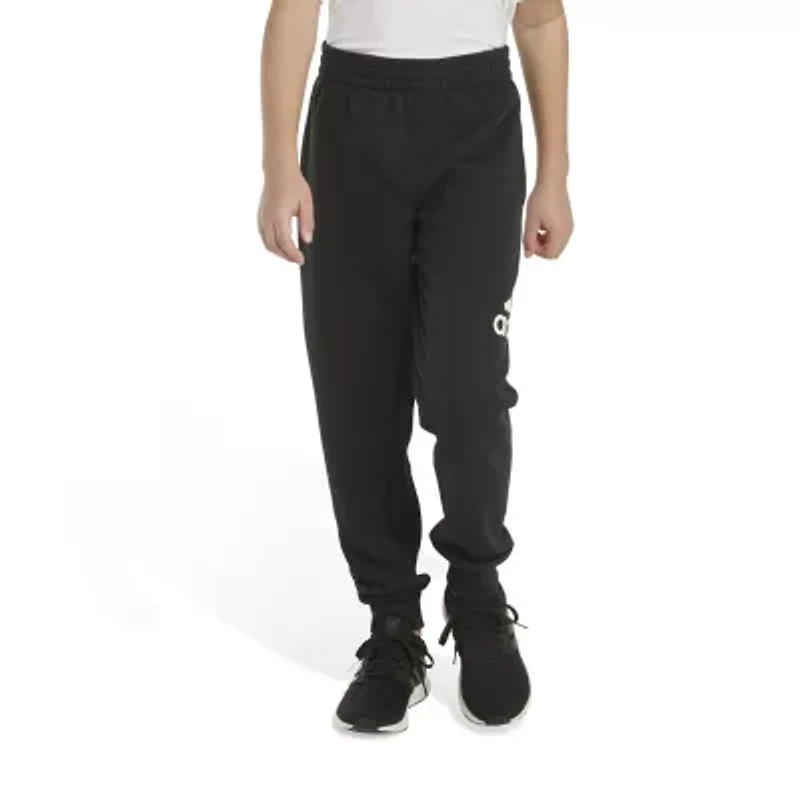adidas Little Boys Cuffed Mid Rise Regular Fit Fleece Jogger Pant