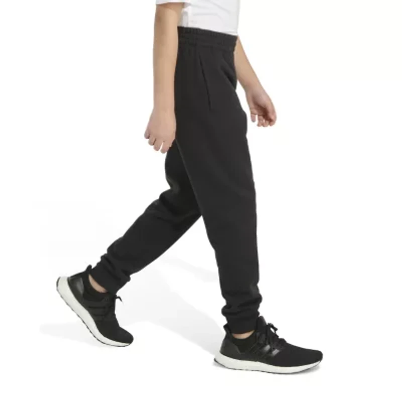 adidas Little Boys Cuffed Mid Rise Regular Fit Fleece Jogger Pant