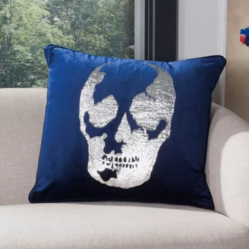 Safavieh Rayen Skull Square Throw Pillow