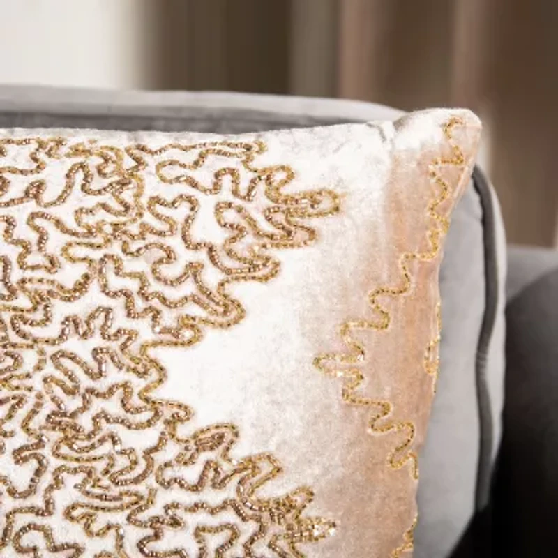 Safavieh Gold Sparkle Square Throw Pillow