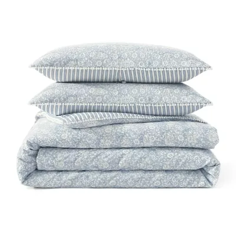 Peri Home Ikat Eyelet 3-pc. Duvet Cover Set
