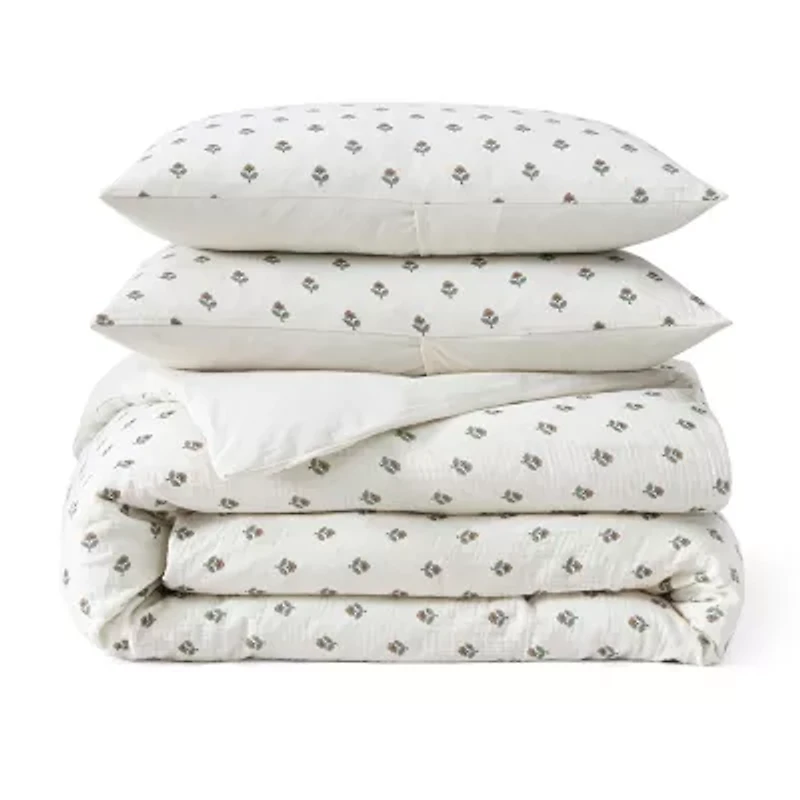 Peri Home Gauze Printed 3-pc. Midweight Down Alternative Comforter Set