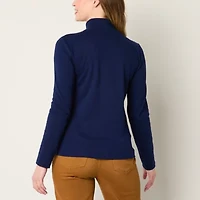 St. John's Bay Womens Mock Neck Long Sleeve T-Shirt