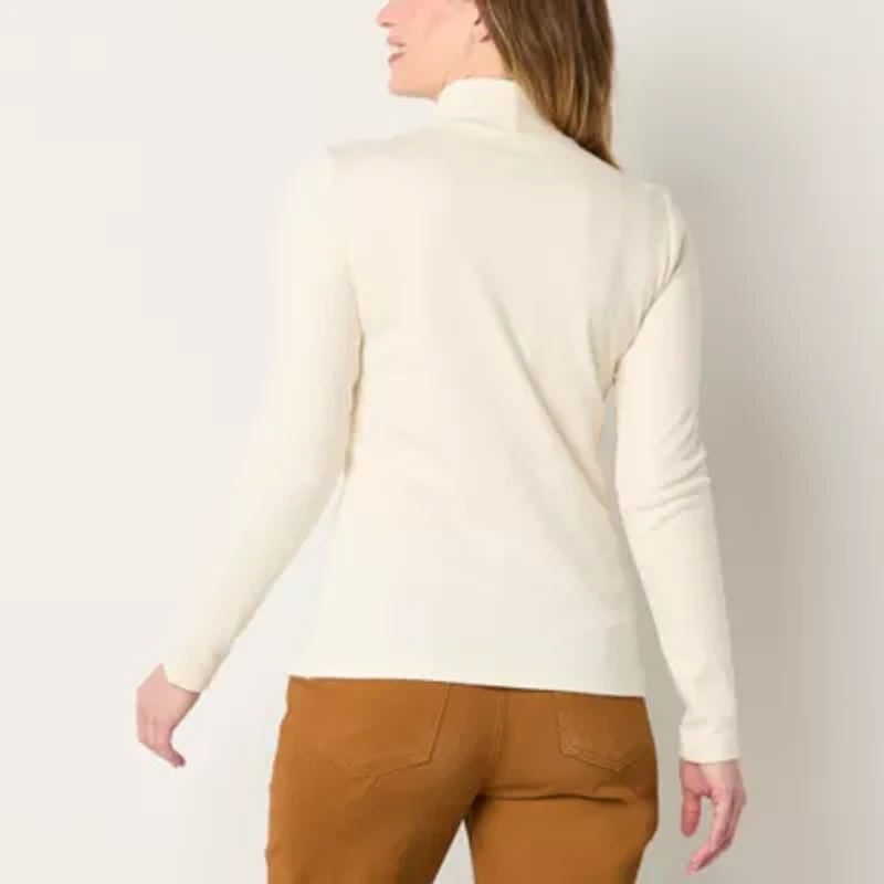 St. John's Bay Womens Mock Neck Long Sleeve T-Shirt