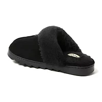 Dearfoams Helena Genuine Suede With Prayer Womens Memory Foam Slip-On Slippers
