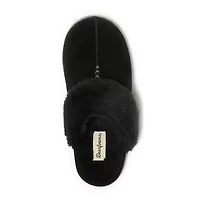 Dearfoams Helena Genuine Suede With Prayer Womens Memory Foam Slip-On Slippers