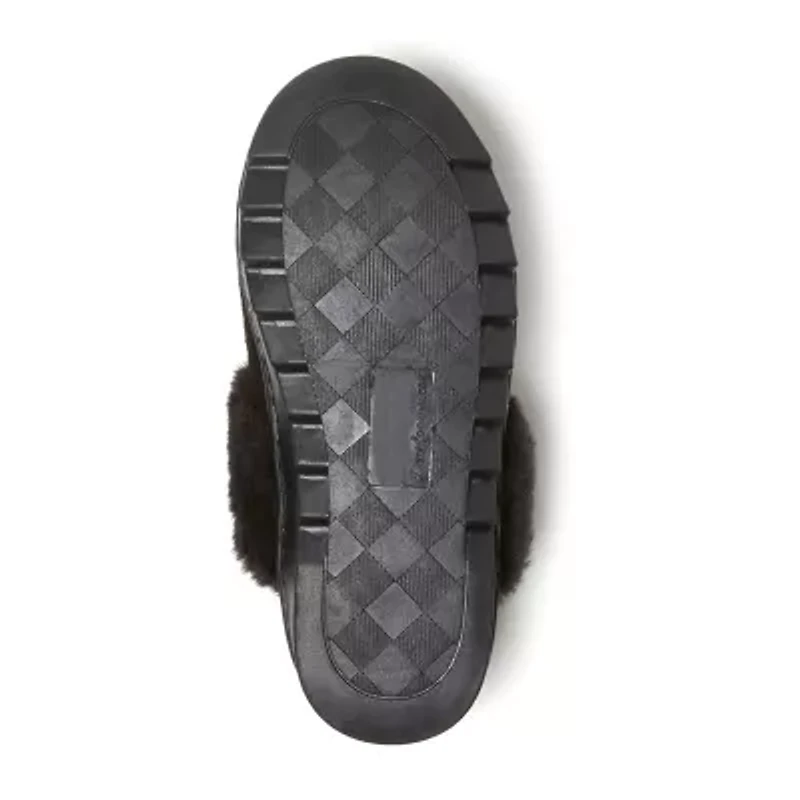 Dearfoams Helena Genuine Suede With Prayer Womens Memory Foam Slip-On Slippers