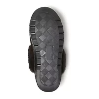 Dearfoams Helena Genuine Suede With Prayer Womens Memory Foam Slip-On Slippers