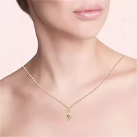 Womens 1/8 CT. Natural White Diamond 14K Gold 18 Inch Pendant Necklace