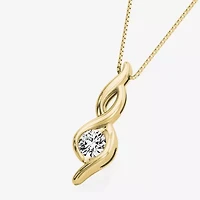 Womens 1/8 CT. Natural White Diamond 14K Gold 18 Inch Pendant Necklace