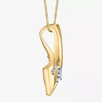 Womens 1/4 CT. T.W. Natural White Diamond 10K Gold 18 Inch Pendant Necklace