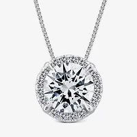 (H / Si2) Womens 1 CT. T.W. Lab Grown White Diamond 10K Gold Round Pendant Necklace