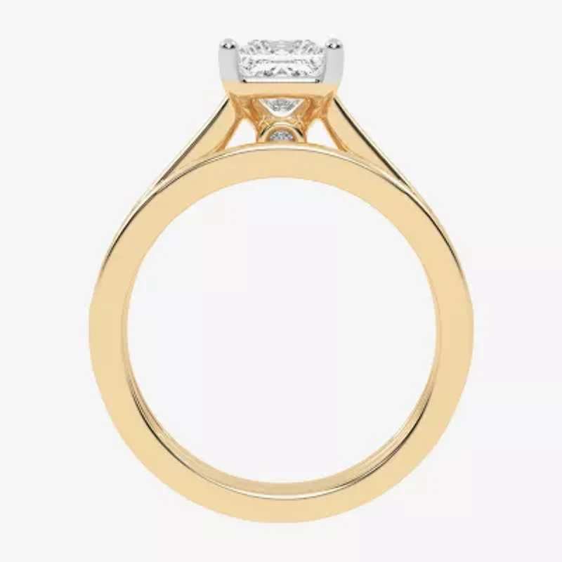 (G / Vs2-Si1) Womens 1 1/2 CT. T.W. Lab Grown White Diamond 10K Gold Side Stone Bridal Set