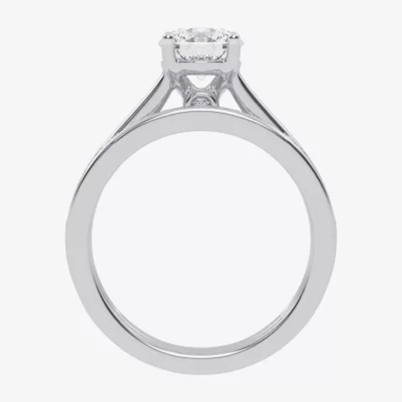 (G / Vs2-Si1) Womens 1 1/2 CT. T.W. Lab Grown White Diamond 10K Gold Round Side Stone Bridal Set