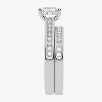 (G / Vs2-Si1) Womens 1 1/2 CT. T.W. Lab Grown White Diamond 10K Gold Side Stone Bridal Set