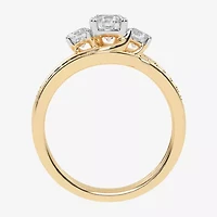 Love Lives Forever (G / Vs2-Si1) Womens 1 CT. T.W. Lab Grown White Diamond 10K Gold Side Stone 3-Stone Bridal Set