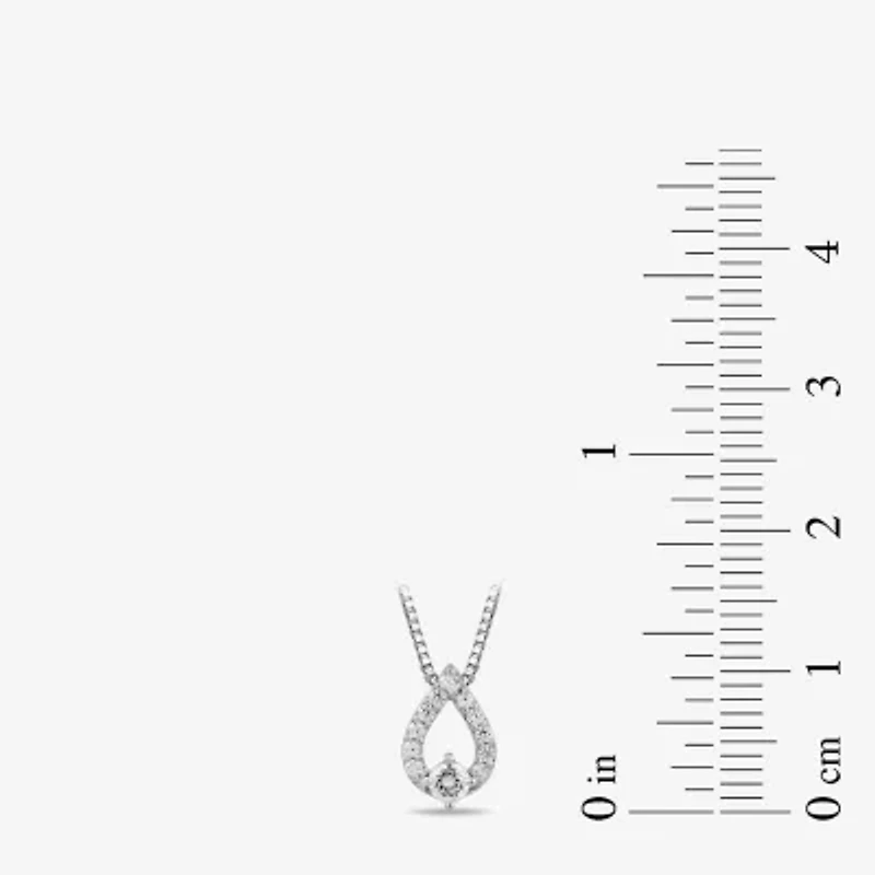 (I1-I2/ H) Womens 1/6 CT. T.W. Lab Grown White Diamond Sterling Silver Pear 18 Inch Pendant Necklace