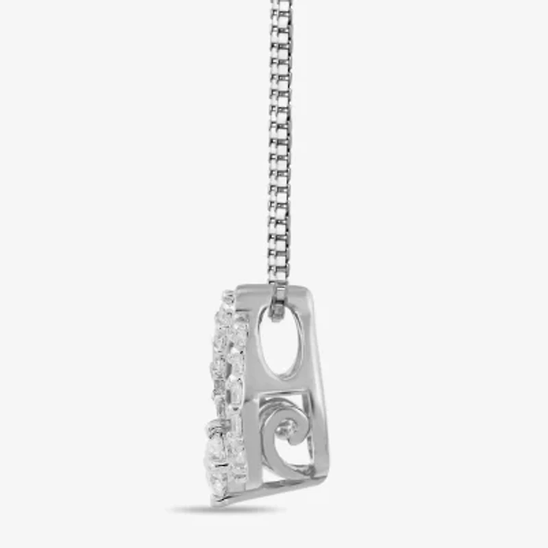 (I1-I2/ H) Womens 1/6 CT. T.W. Lab Grown White Diamond Sterling Silver Pear 18 Inch Pendant Necklace
