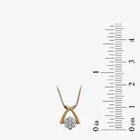 Diamond Blossom Womens 1/10 CT. T.W. Lab Grown White Diamond 14K Gold Over Silver Flower 18 Inch Pendant Necklace