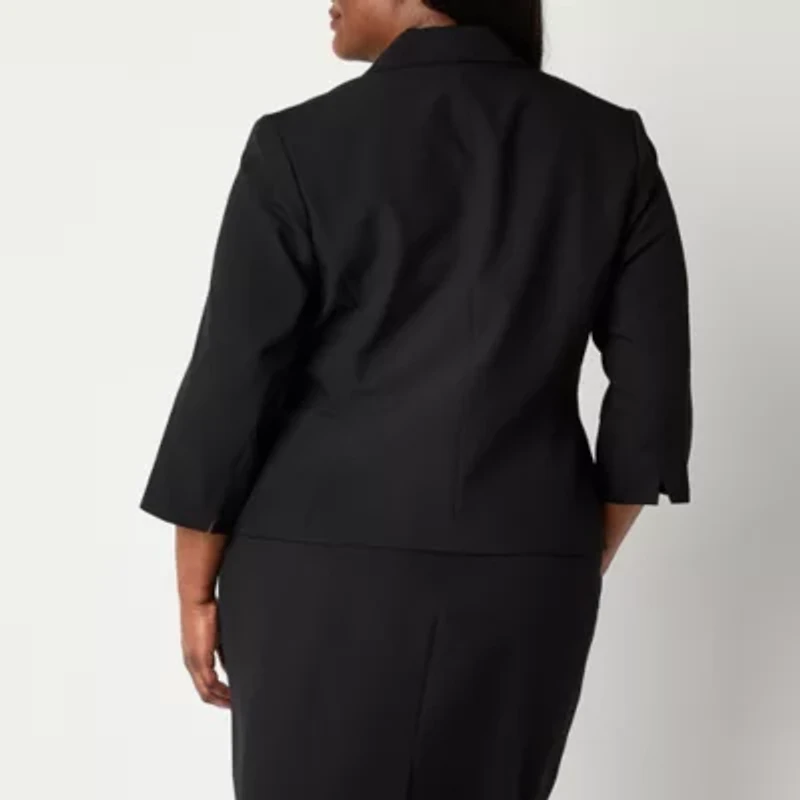 Black Label by Evan-Picone Womens Plus Classic Fit Suit Jacket