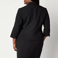 Black Label by Evan-Picone Womens Plus Classic Fit Suit Jacket