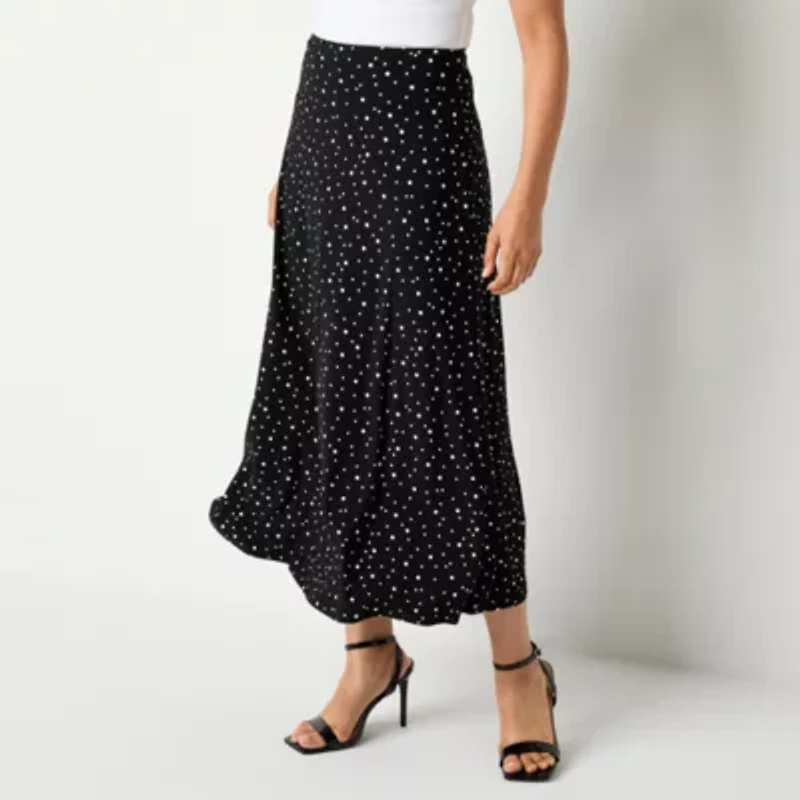 Black Label by Evan-Picone Knit Womens Mid Rise Maxi Skirt
