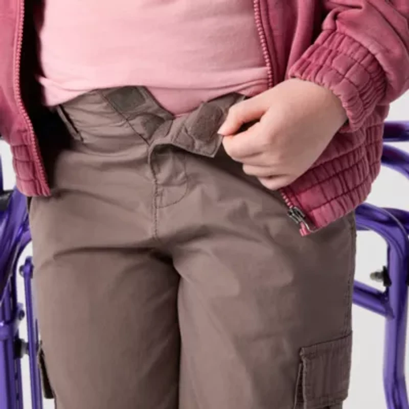 Thereabouts Little & Big Kid Girls Easy-on + Easy-off Wide Leg Cargo Pant