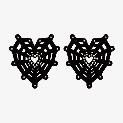 Mixit Halloween Womens Glass Heart Drop Earrings