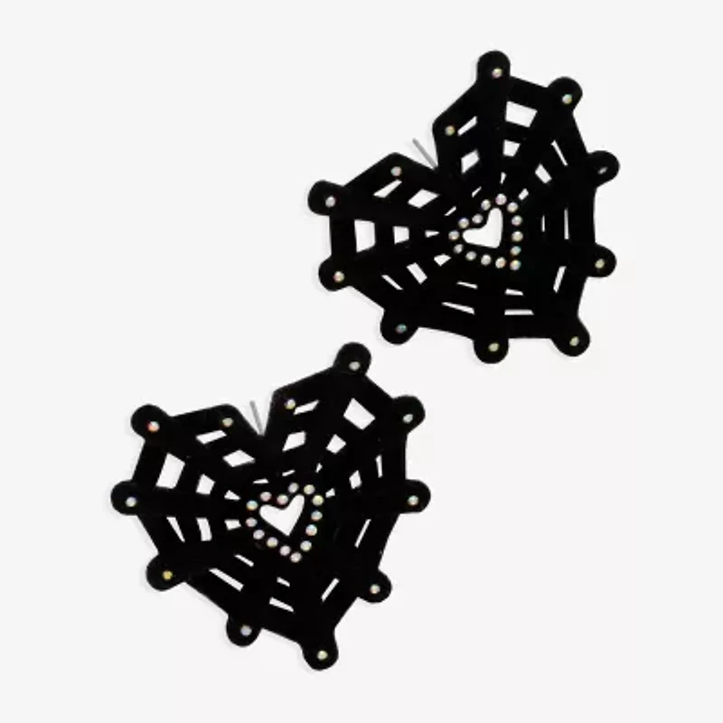 Mixit Halloween Womens Glass Heart Drop Earrings