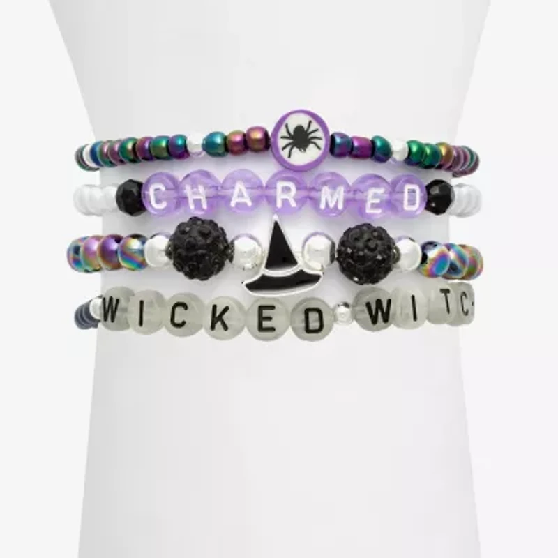Mixit Halloween Womens 4-pc. Multi Color Glass Bracelet Set