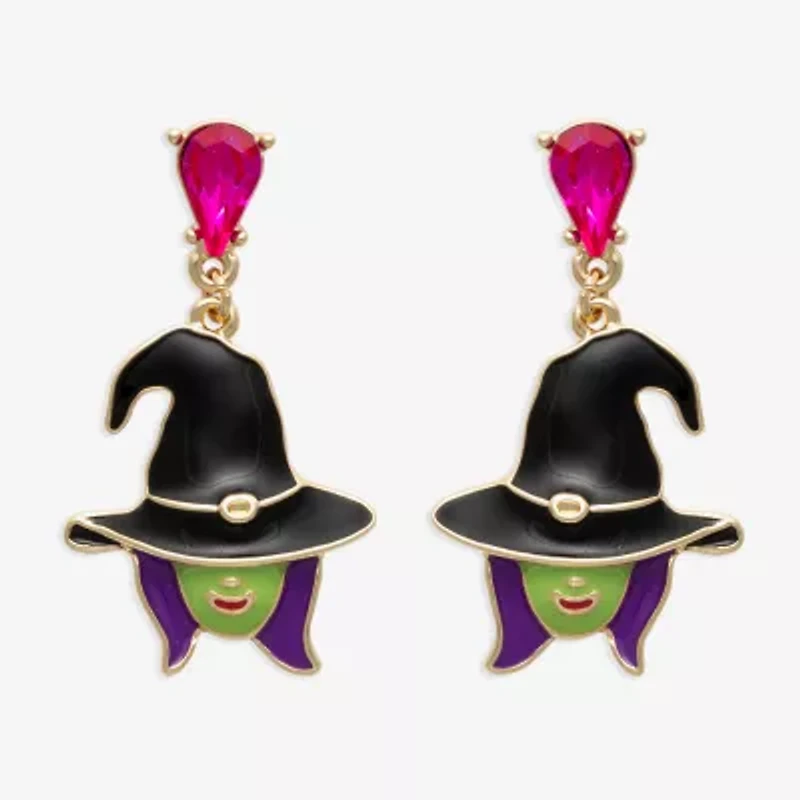 Mixit Halloween Witch Womens Drop Earrings