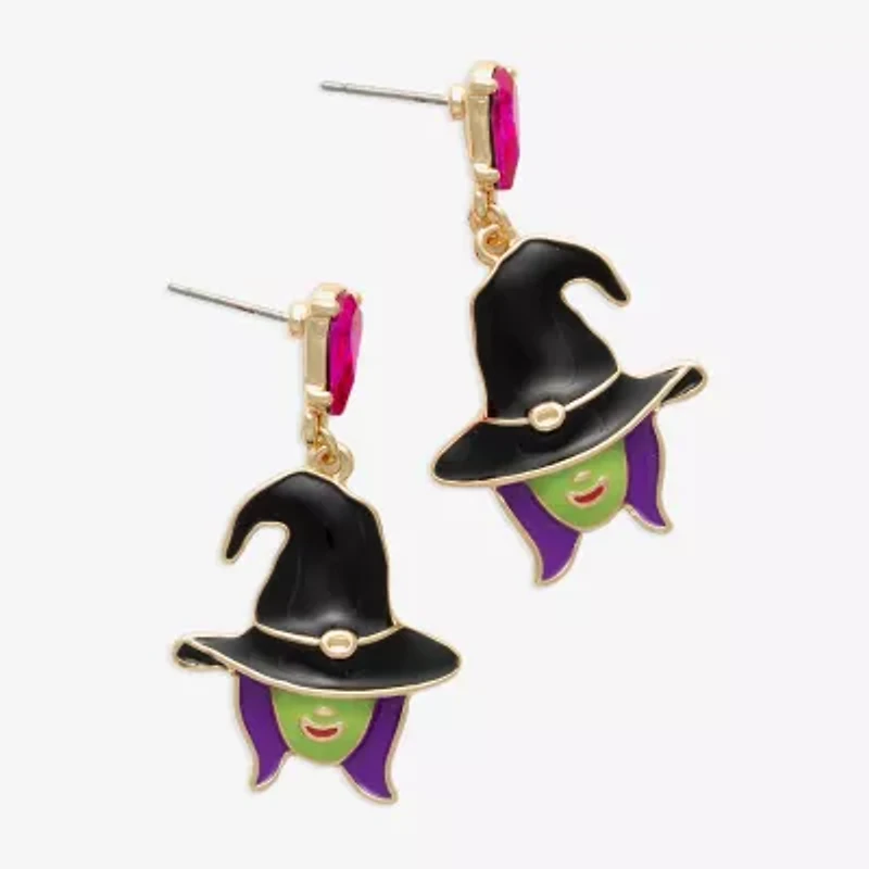 Mixit Halloween Witch Womens Drop Earrings