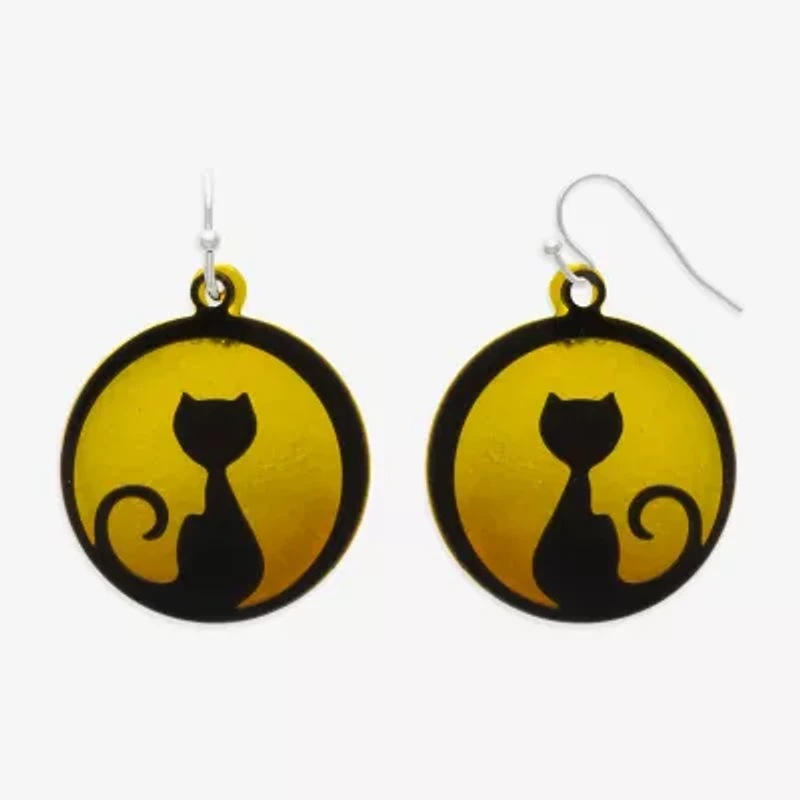 Mixit Halloween Cat Womens Drop Earrings