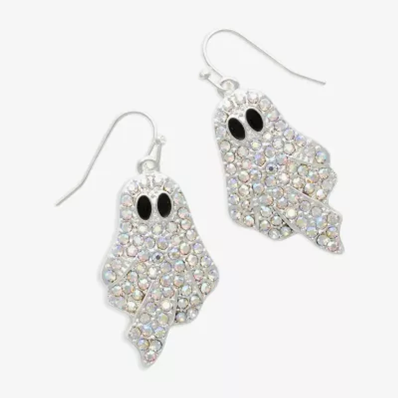 Mixit Halloween Ghost Womens Glass Drop Earrings