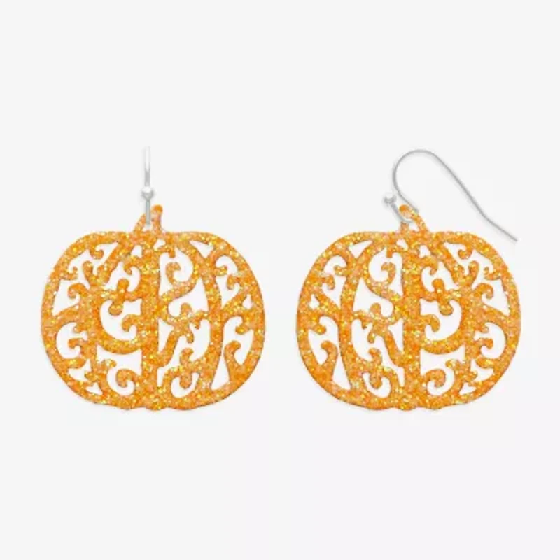 Mixit Halloween Pumpkin Womens Drop Earrings