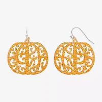 Mixit Halloween Pumpkin Womens Drop Earrings