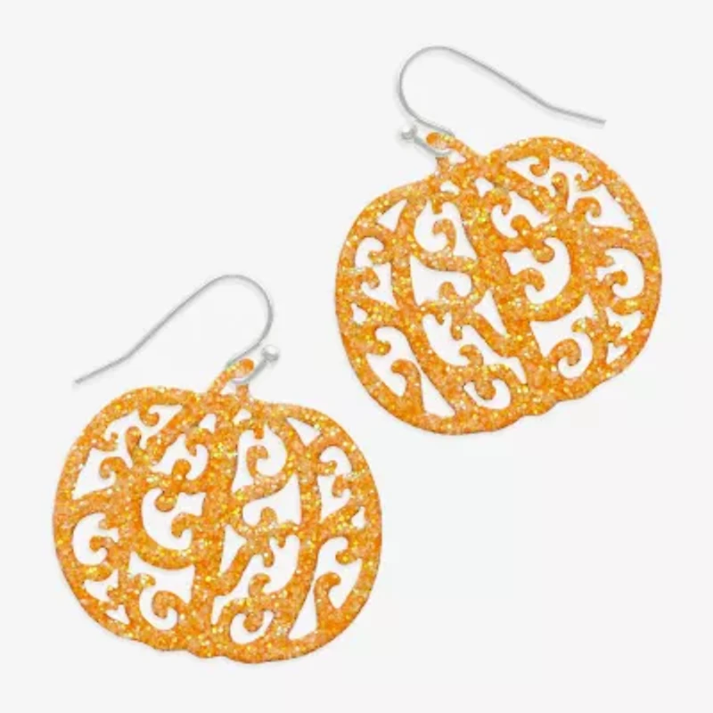 Mixit Halloween Pumpkin Womens Drop Earrings