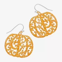 Mixit Halloween Pumpkin Womens Drop Earrings