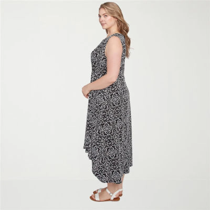 Larky Lark Womens Midi Medallion Plus A-Line Dress
