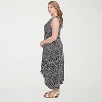 Larky Lark Womens Midi Medallion Plus A-Line Dress