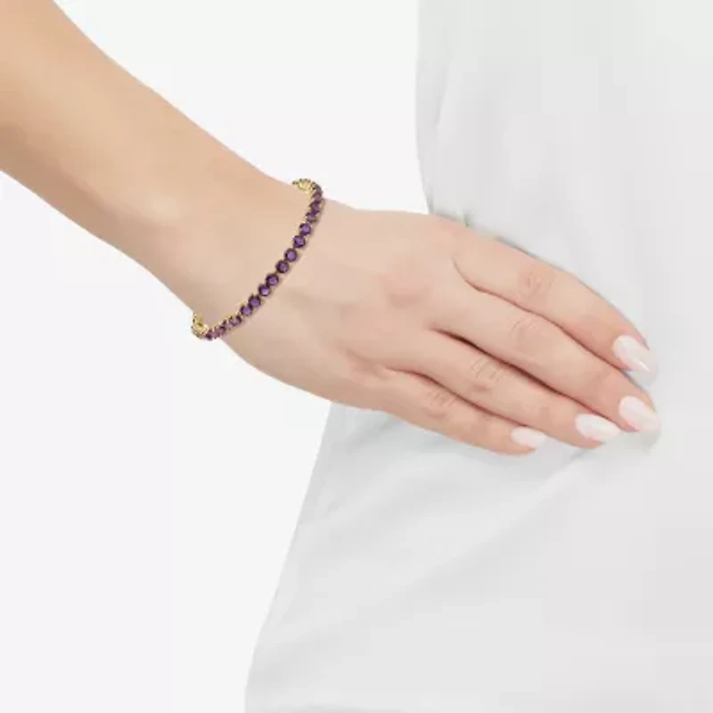 Limited Quantities! Womens Genuine Purple Amethyst 14K Gold 7 Inch Tennis Bracelet
