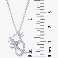 (G-H Womens Diamond Accent Lab Grown White Diamond Accent Sterling Silver 16 Inch Pendant Necklace