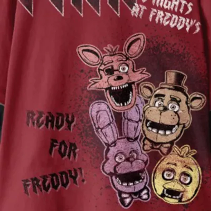 Little & Big Kid Boys Crew Neck Long Sleeve Regular Fit Five Nights at Freddys Graphic T-Shirt