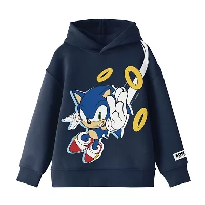Little & Big Kid Boys Long Sleeve Sonic the Hedgehog Fleece Hoodie