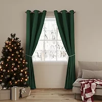 No 918 Cassiel Tie Back Holiday Grommet Top Room Darkening Set of 2 Curtain Panel