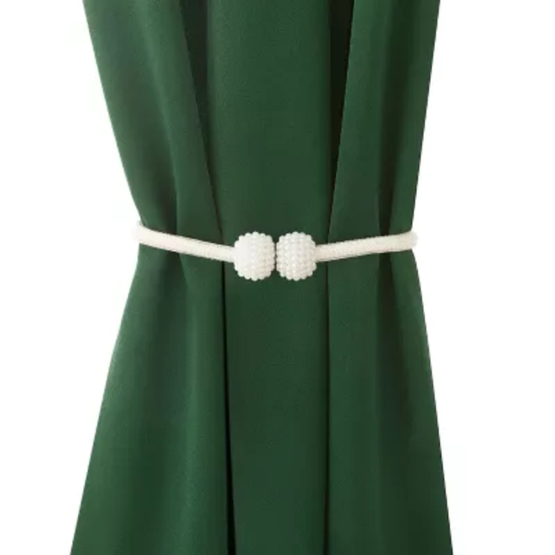 No 918 Cassiel Tie Back Holiday Grommet Top Room Darkening Set of 2 Curtain Panel