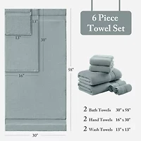 Madison Park Signature Turkish Oversized Cotton Solid 6-pc. Bath Towel Set
