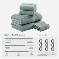 Madison Park Signature Turkish Oversized Cotton Solid 6-pc. Bath Towel Set
