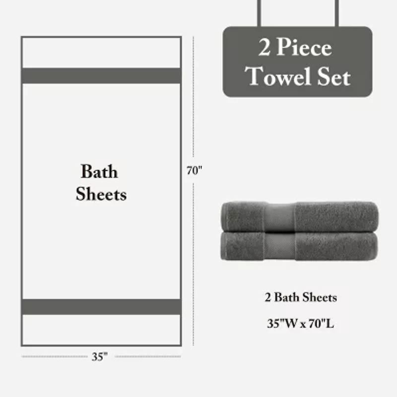 Madison Park Signature Turkish 100% Cotton 2-pc. Quick Dry Bath Towel