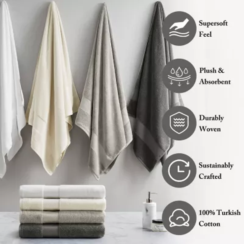 Madison Park Signature Turkish 100% Cotton 2-pc. Quick Dry Bath Towel